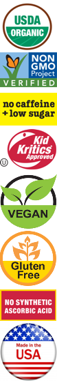 Certified Organic, No Caffeine, Sweetened with Juice, Low in Sugar, Vegan, Whole Food Nutrition, Made in the USA
