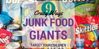 9 Crazy Ways Junk Food Giants Target Your Children Day 218 in the Year of the Healthy Child According to a recent study by the Federal Trade Commission, the food and beverage industry spends nearly $2 billion a year on targeted marketing to children and teens.